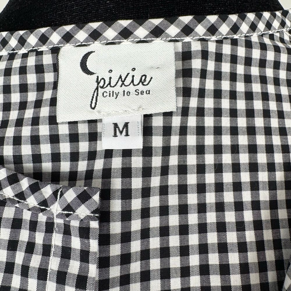 Pixie City to Sea Black and White Gingham Milton Dress Medium Women’s - Picture 11 of 11